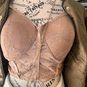 Elegant Lace Women Top in Tan